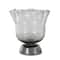 Black Glass Vase Set with Wavy Opening & Gold Speckles